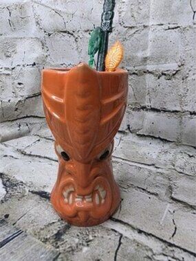 Tiki Farm MUG Frankies Tiki Room Las Vegas ORANGE Wild Watusi The Pizz VTG 2012